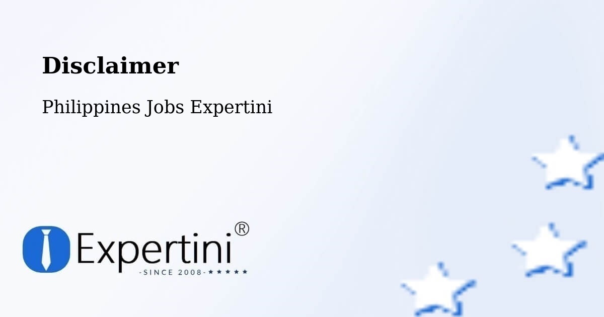 Disclaimer – Cabog - Philippines Jobs Expertini